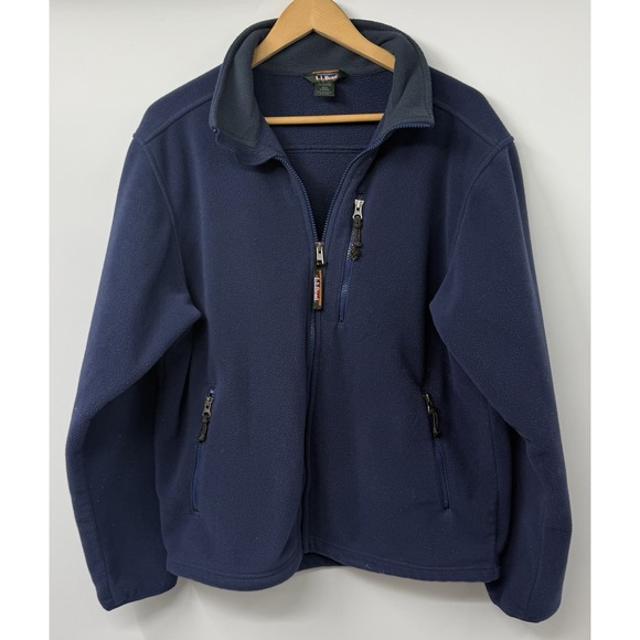 L.L. Bean Other - Vintage LL Bean Men's SZ M Thick Blue Full Zip Fleece Jacket Outdoors Pockets